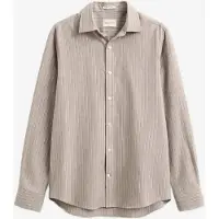 Gant para homem. 3263017 Camisa de flanela às riscas castanhas (XXL), Marrom, Casual, Clássico, Manga comprida, Algodão orgânico