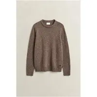 Gant para homem. 8040262 Camisola de gola redonda em mistura de lã com neps taupe (M), Casual, L Reciclada