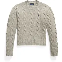 Ralph Lauren para mulher. 211A91216016 Suéter de lã e cashmere cinza (S), Casual, Casimira, Manga comprida