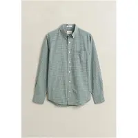 Gant para homem. 3000150 Camisa clássica de xadrez Vichy verde (L), Casual, Algodão, Clássico, Manga comprida