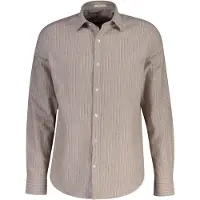 Gant para homem. 3263017 Camisa de flanela às riscas castanhas (XL), Marrom, Casual, Clássico, Manga comprida, Algodão orgânico