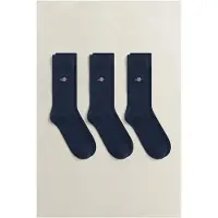 Gant para homem. 9960270 Conjunto de três pares de meias Shield azul-marinho (40-42), Homewear, Algodão