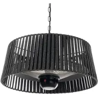 LUCANDE Aquecedor exterior Pyravo, preto, alumínio, Ø 60 cm