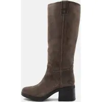 Timberland para mulher. TB0A43M8EIV1 Botas altas Bellevaux em pele castanha (37 W), Couro, Marrom, Plano, Zíper, Casual