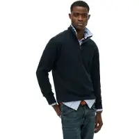 Superdry para homem. M2014342A Moletom com meio zíper RIB Half marinho (L), Casual, Algodão