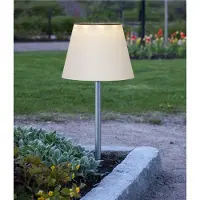 Star Trading Solini LED solar ground spike light, branco/prata, altura 90 cm