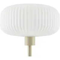 LINDBY Candeeiro de pé Ingrid, bege/branco, 175 cm, luz de leitura