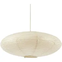 LINDBY Candeeiro suspenso Gerald, Ø 60 cm, bege, papel, E27