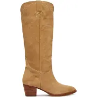 Ralph Lauren para mulher. 802P12042001 Botas altas Harpher de camurça bege (41), Couro, 3 a 5cm, Nenhum, Casual