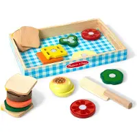 Melissa & Doug Brinquedo Wooden Sandwich Making Play Set