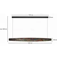 Quitani Candeeiro suspenso Persida LED, 148 cm, metal de impacto, dourado