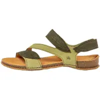 El naturalista para mulher. 25810S2G5005_0MU Sandálias de couro N5810S Panglao verde (36), Plano, Velcro, Casual