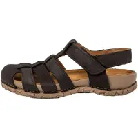 El naturalista unisex. 258621101005_001 Sandálias de Couro N5862 Tabernas preto (46), Plano, Velcro, Casual