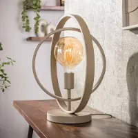 Zijlstra Candeeiro de mesa Turn Around, bege, altura 43 cm, metal, E27