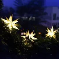 Sterntaler Em branco - Guirlanda de luzes LED com 9 estrelas para exterior