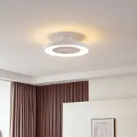 LINDBY Ventilador de teto LED Teleo, Ø 58 cm, branco, CC, Tuya