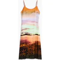 Desigual , Vestido longo de alças sunset, Viscose, Amarelo, M