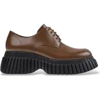 Camper para mulher. K201949-002 Mocassins de Pele Pix BCN castanho (36), Couro, Marrom, 5 a 8cm, Cordão, Casual