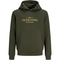 Jack & jones Junior Sweatshirt 'JORFrederiksberg' amarelo / verde escuro