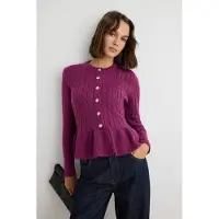 Trendyol Casaco de malha roxo néon