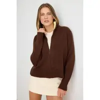 Trendyol Casaco de malha castanho