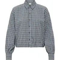 Ichi Blusa 'IHXNORELLA' chocolate / cinzento basalto / branco
