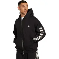 Adidas Originals Casaco em moletão 'AdiSignature' preto / branco