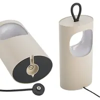Sigor Candeeiro de mesa LED recarregável Lunari, bege, 16 cm, metal, CCT IP44