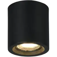TRIO Candeeiro de teto Biscotto, preto mate, Ø 9,5 cm, metal, IP44