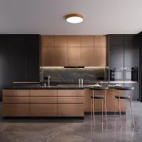 TEMAR LIGHTING Candeeiro de teto Cleo, Ø 50 cm, IP54, cor cobre, metal, E27