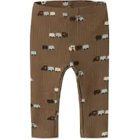 Name it Leggings 'NBMROTRAIN JOHN' ecru / castanho / castanho escuro / cinzento claro