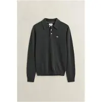 Gant para homem. 8060109 Camisola tipo polo de lã verde (M), Casual, Manga comprida