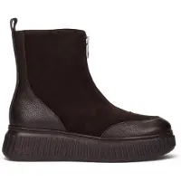 Wonders para mulher. A-5202 Botas de Pele Xfly 02 castanho (38), Marrom, Plano, 3 a 5cm, Serraje, Zíper, Casual