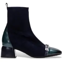 Hispanitas para mulher. BHI265016 Botins de pele Varsóvia preto (38), Couro, 1 a 3cm, Zíper, Casual, Turquesa
