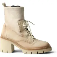 Hispanitas para mulher. HI254281 Botins de Pele Zurich Rock branco creme (38), Couro, 5 a 8cm, Cordão, Zíper, Casual