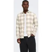 Only & Sons Camisa 'ONSGudmund' taupe / branco lã