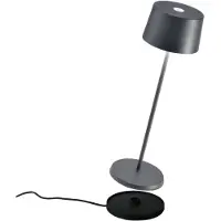 Zafferano Candeeiro de mesa recarregável Olivia 3K IP65 cinzento