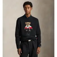 Ralph Lauren para homem. 710B28783001 Suéter com Polo Bear preto (M), Casual, Algodão