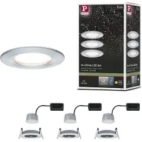Paulmann Spot embutido LED Nova Coin, conjunto de 3, em alumínio, redondo,