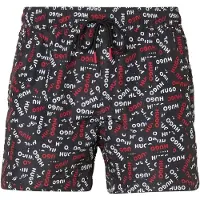 HUGO Calções de banho 'RYU' vermelho / preto / branco