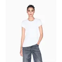 Armani Exchange para mulher. XW002743AF23955U0002 Camiseta Up For Party branca (XS), Branco, Casual, Algodão, Manga curta