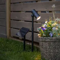 Star Trading Projetor solar LED Powerspot 53 cm, 250 lm, preto, com estaca
